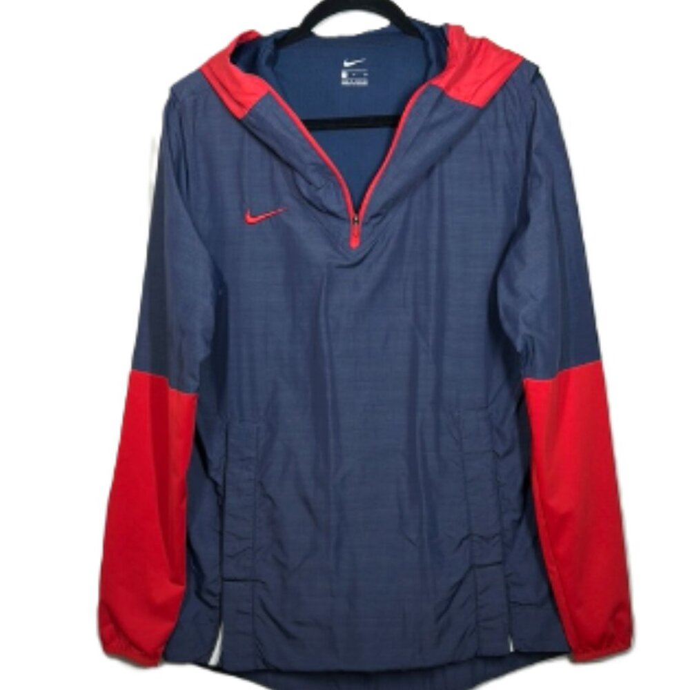 Nike Men's Small Lightweight Player Pullover 1/4 Zip Jacket Navy Blue/Red‎